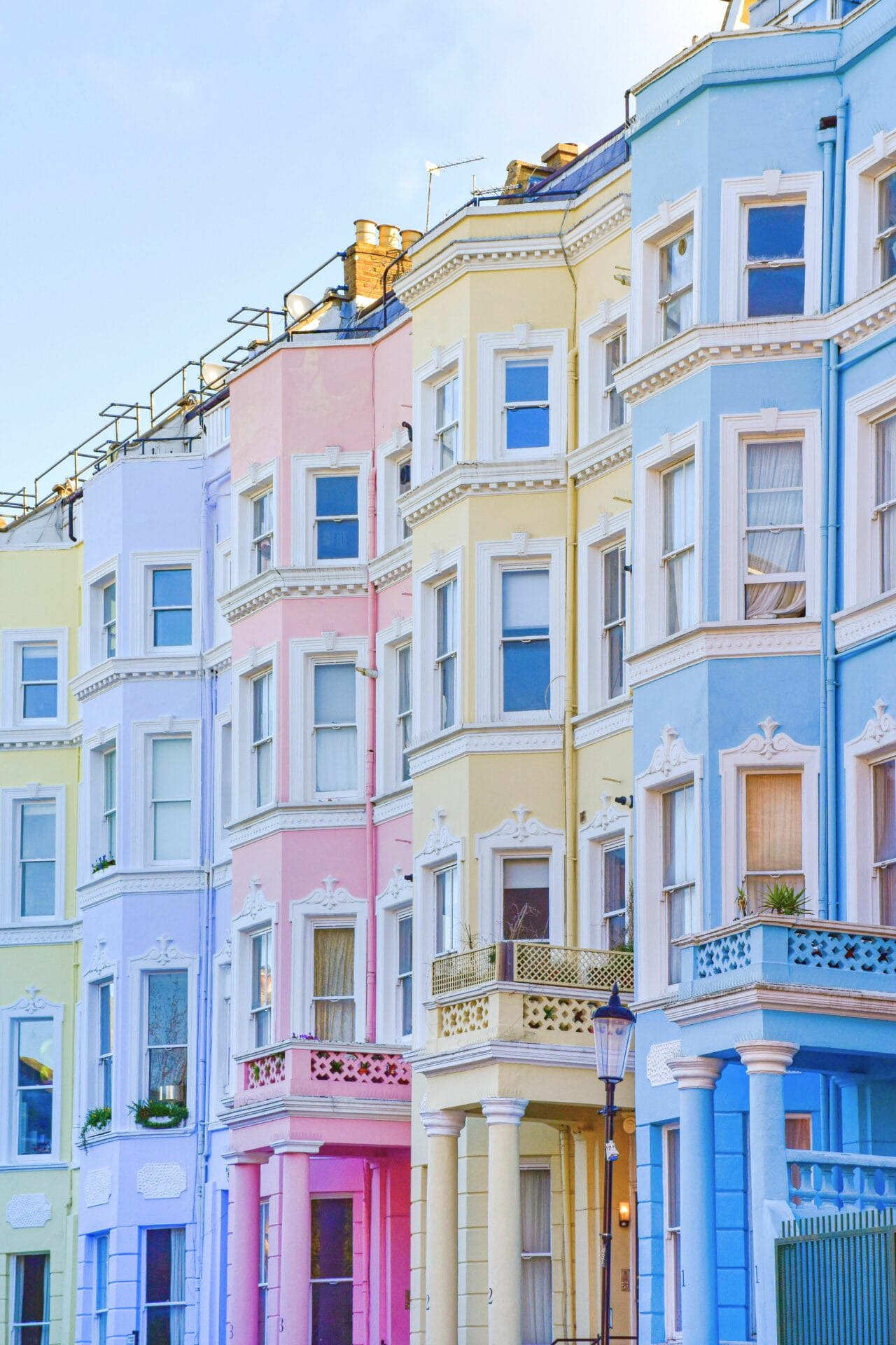 Colorful Houses in Notting Hill, London, England, UK