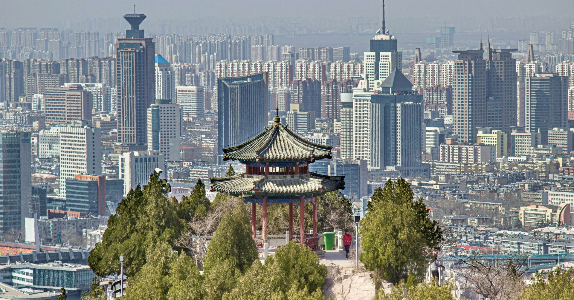 Mountaintop Pavilion Overlooking Jinan, China
