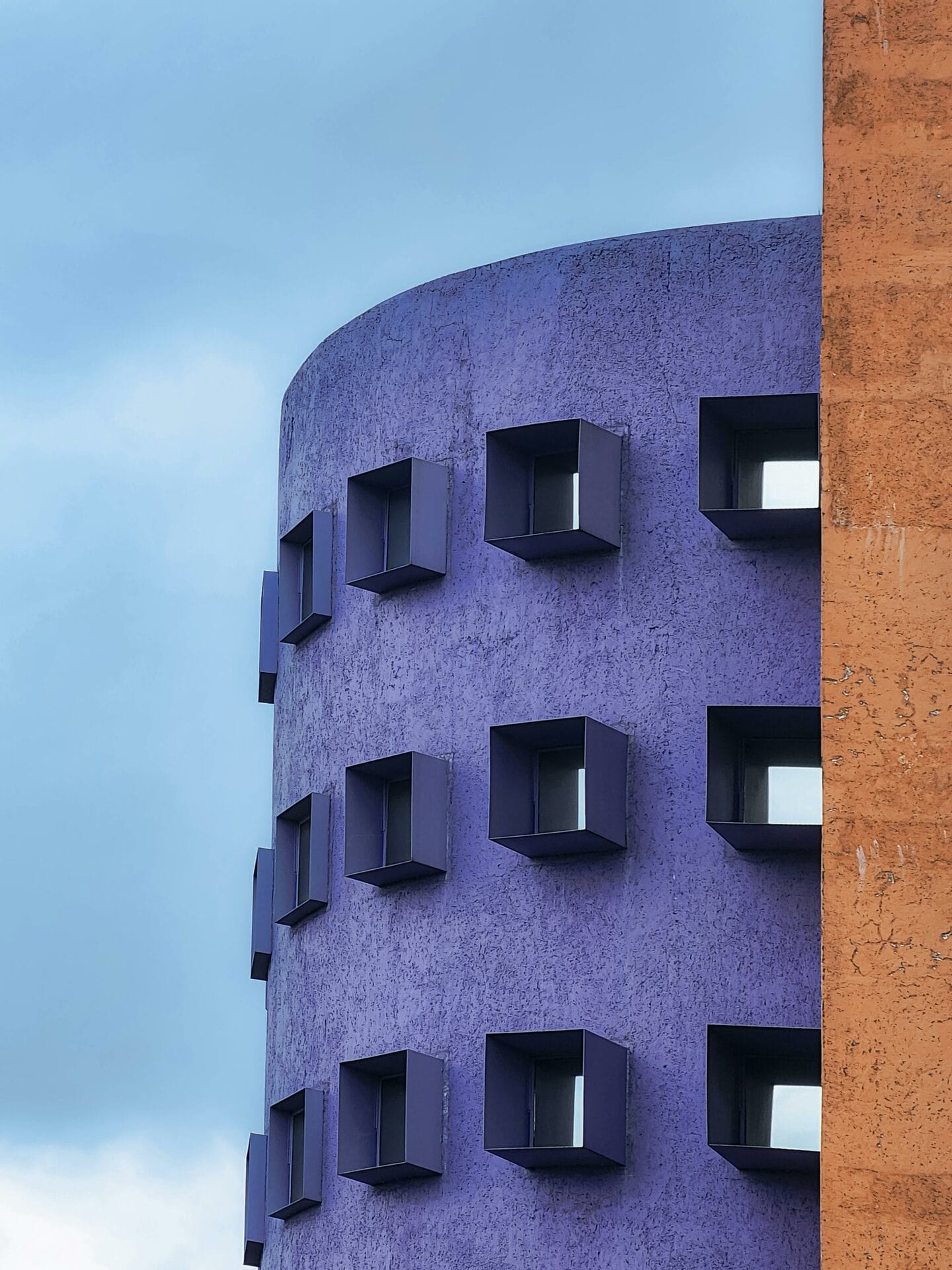 Blue Cylindrical Building of National Arts Center in Mexico City