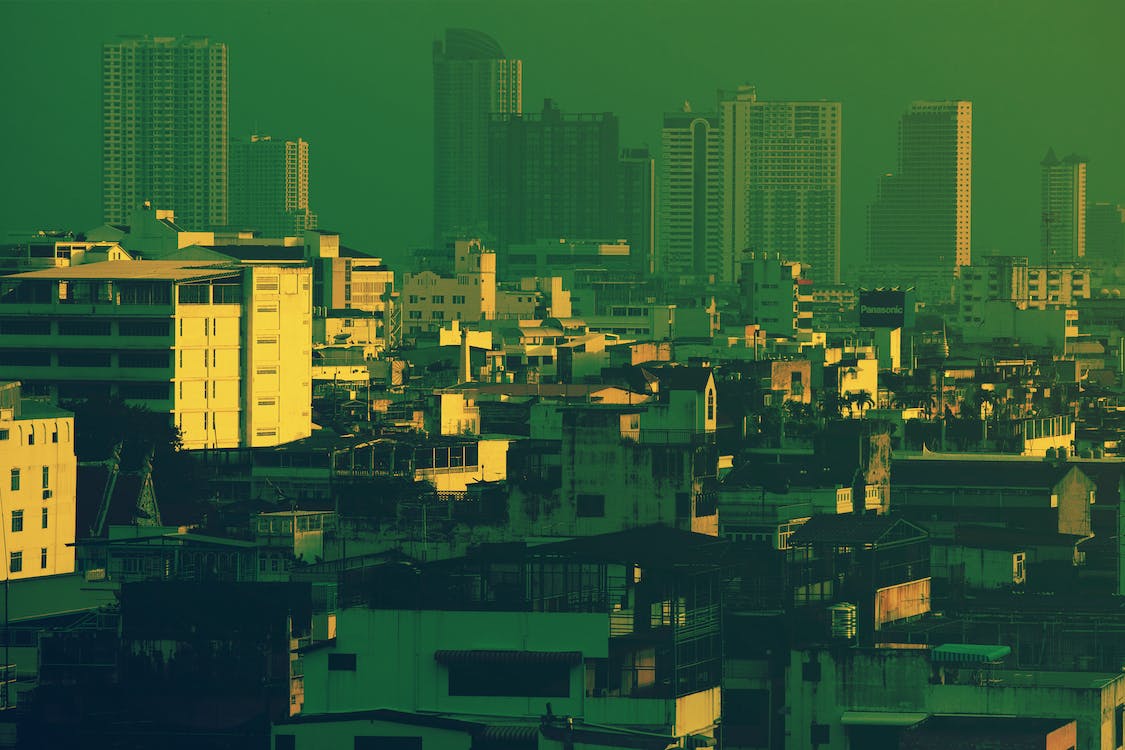 City Photo with green hue