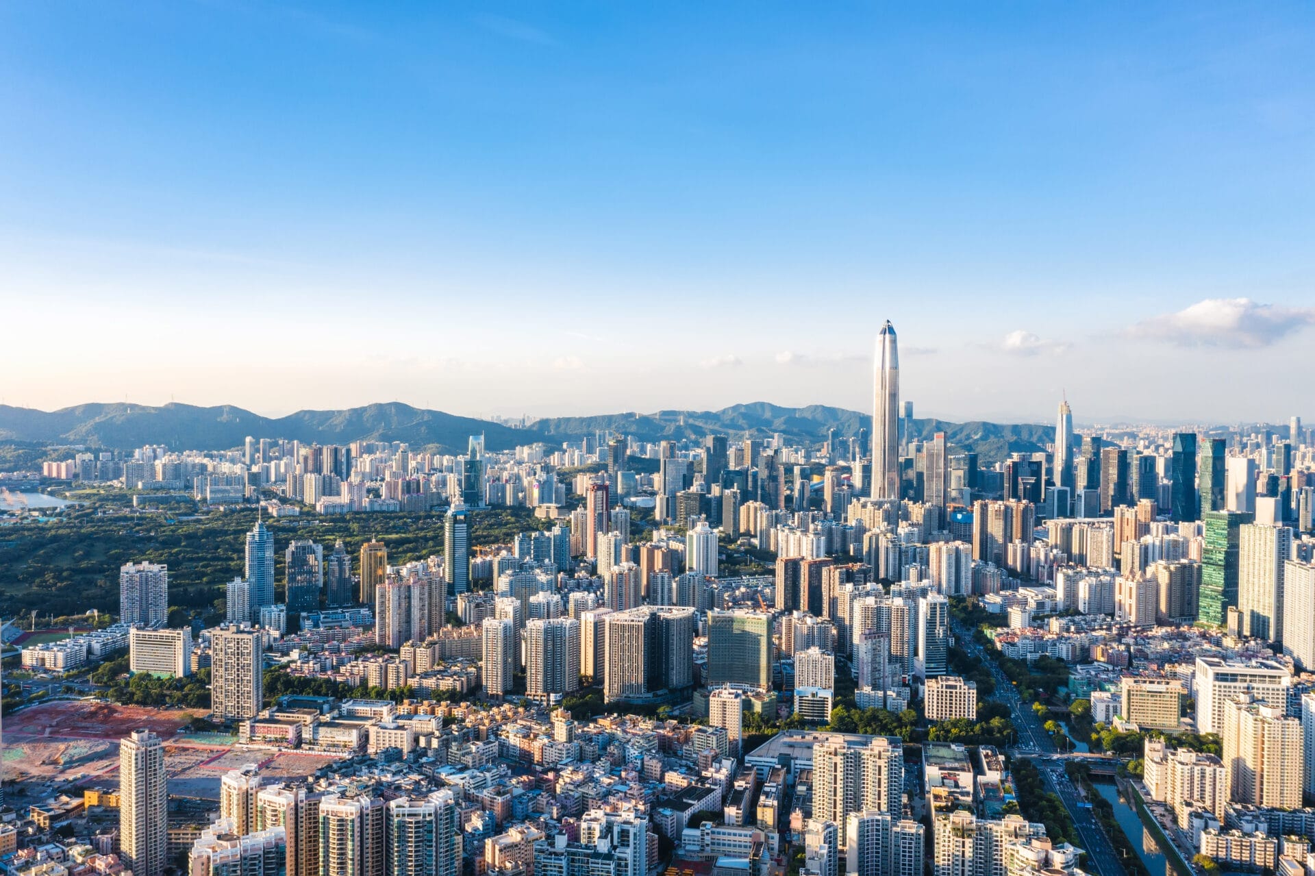 Aerial view of city