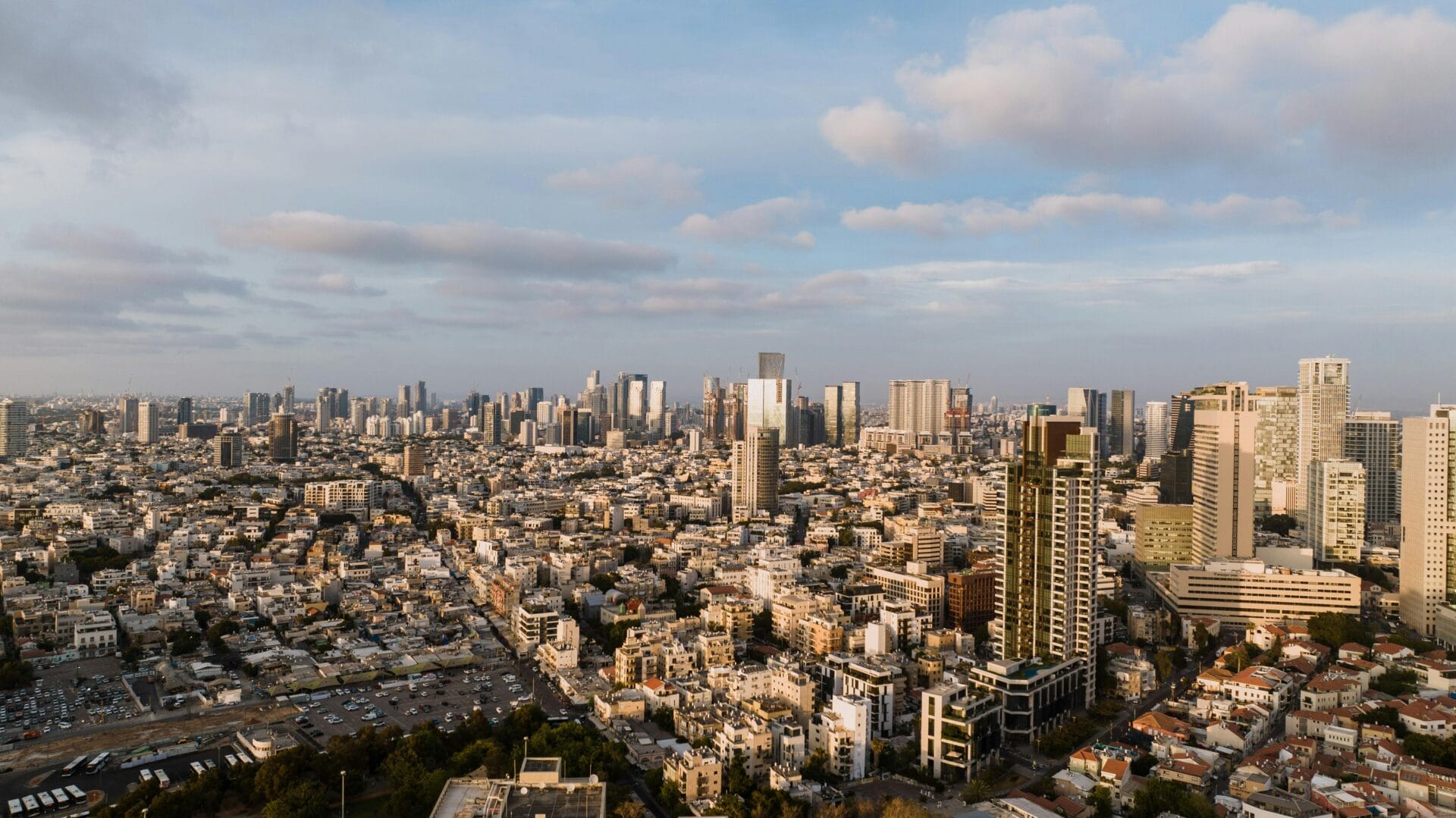 Drone Shot of City. Tel Aviv-Yafo, Israel