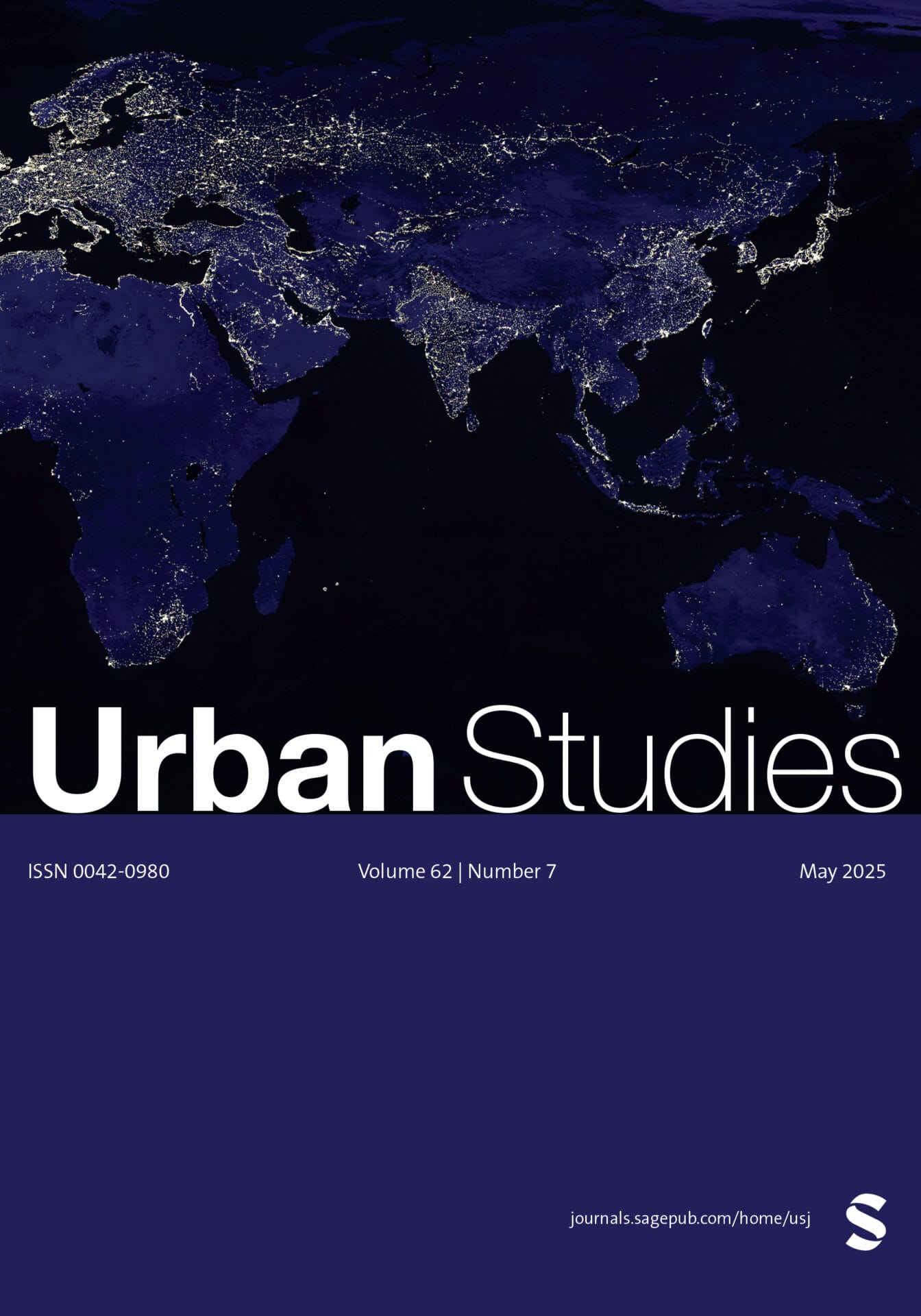 Urban Studies Journal cover: May 2025 Issue 62/7